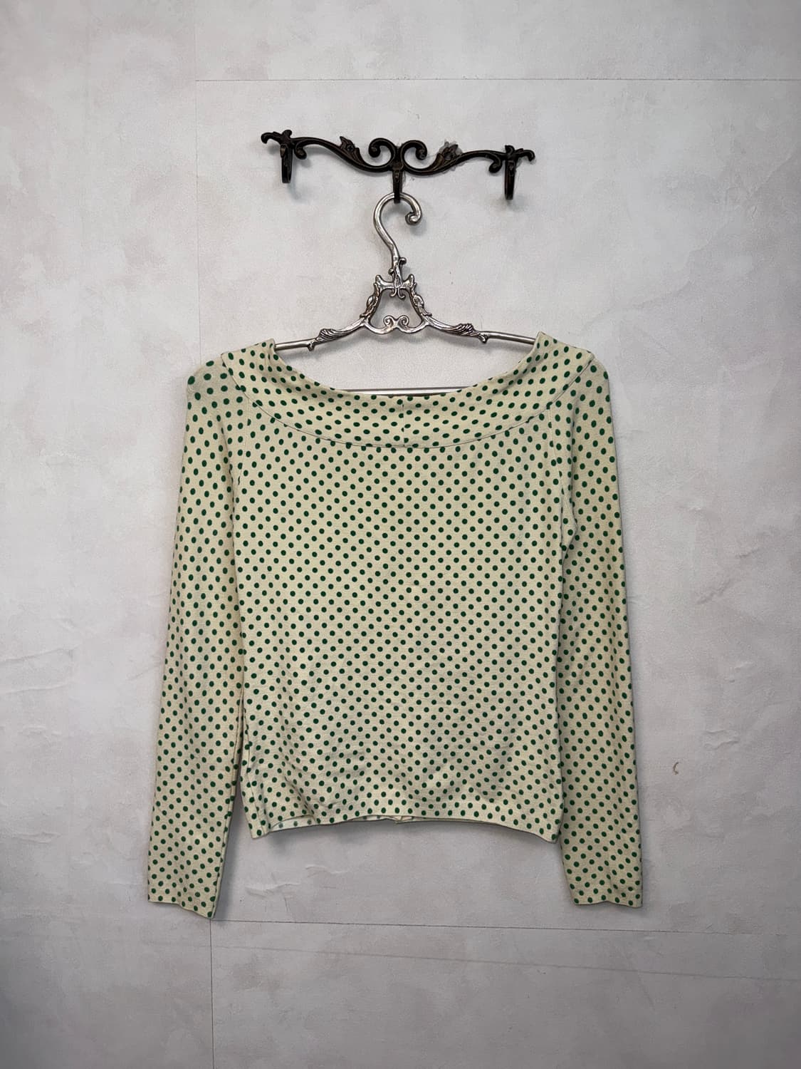Blumarine green dot offshoulder cardigan 상품이미지7