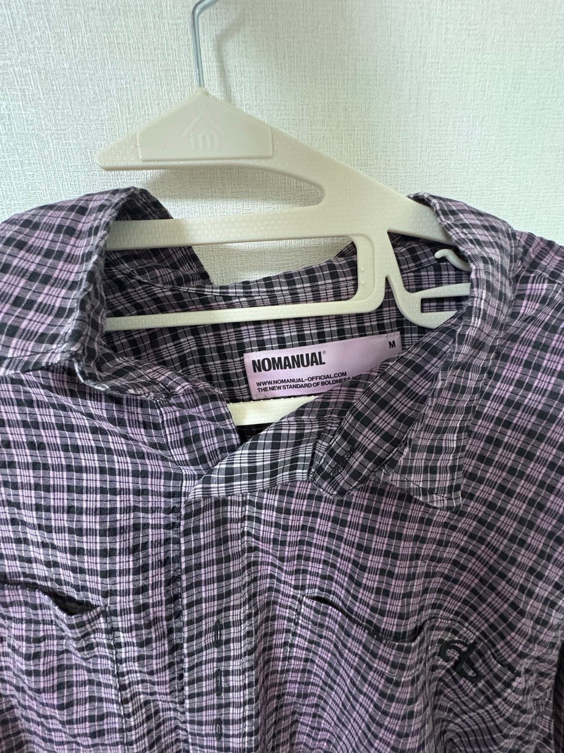 NOMANUAL OVERDYED CHECK SHIRT - PURPLE 상품이미지4