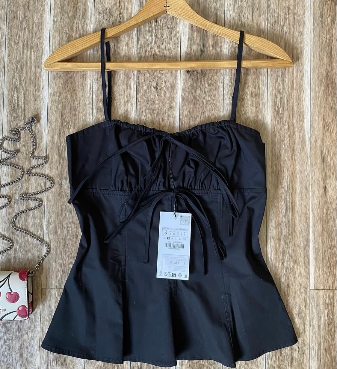 ZARA 자라 리본 개버딘 탑, 자라 리본 블라우스, 나시 블라우스 상품이미지5