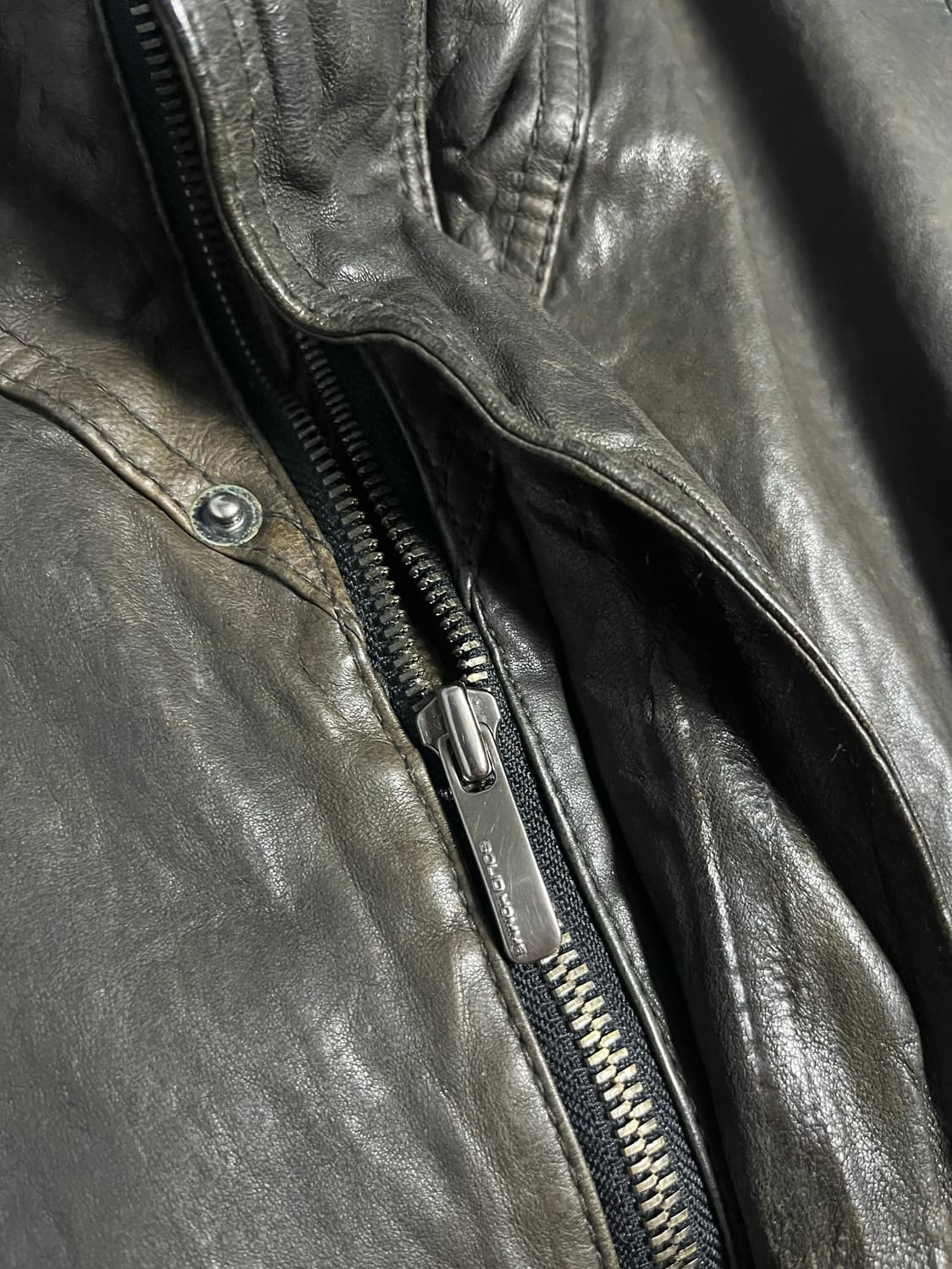 솔리드옴므 히든 후드 램스킨 가죽 자켓 다크 브라운 XL 상품이미지3