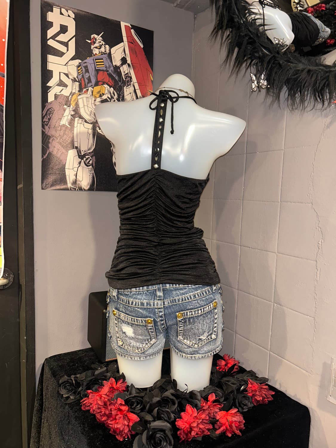 홀터넥 셔링 스터드 나시 갸루y2k 상품이미지5