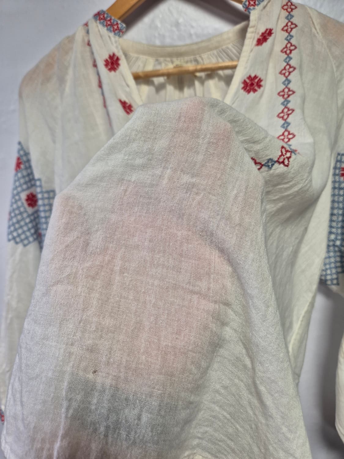 데님앤서플라이 랄프로렌 아이보리 자수 블라우스 XS사이즈 상품이미지4