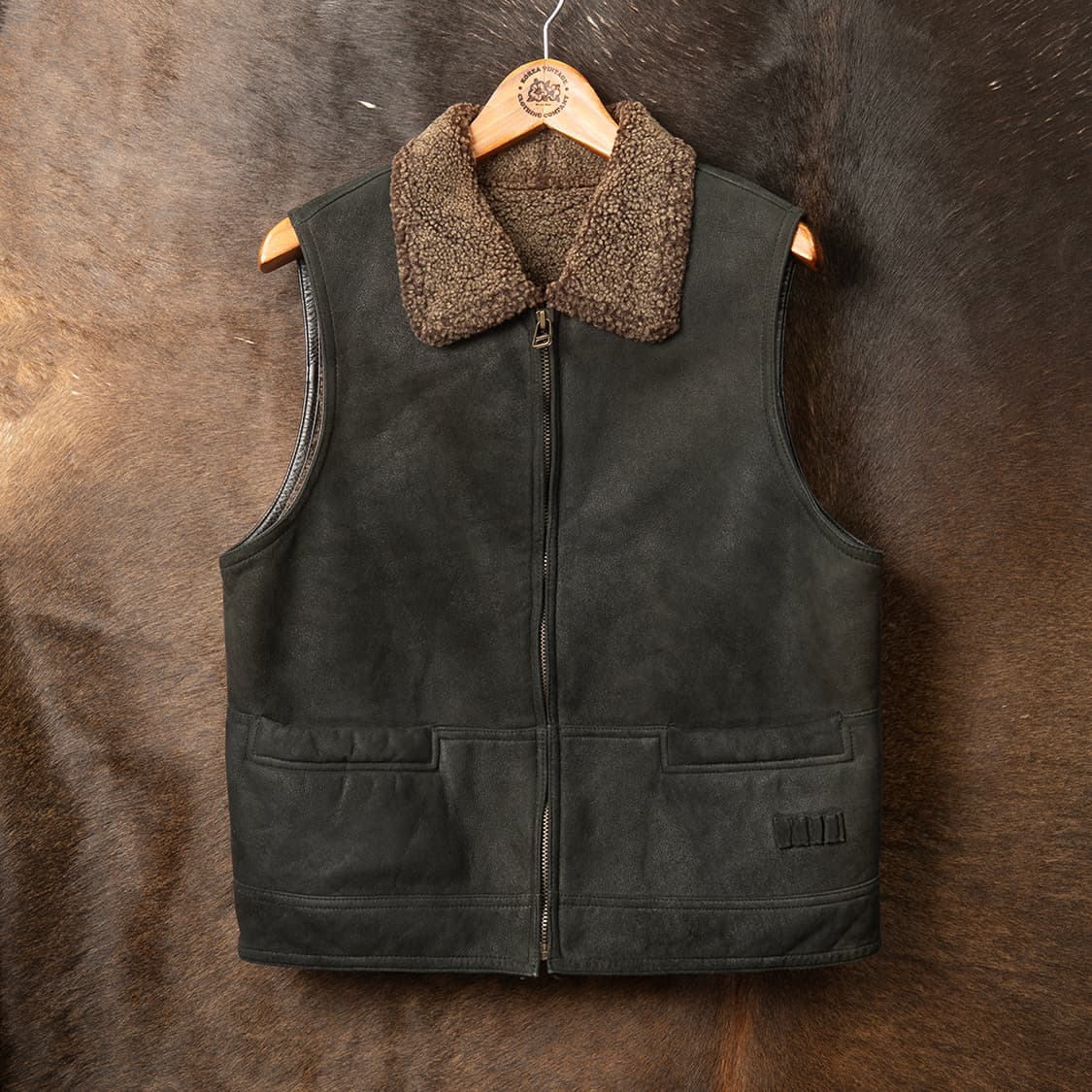 [100] 90s 양가죽 양털 무스탕 베스트  상품이미지1