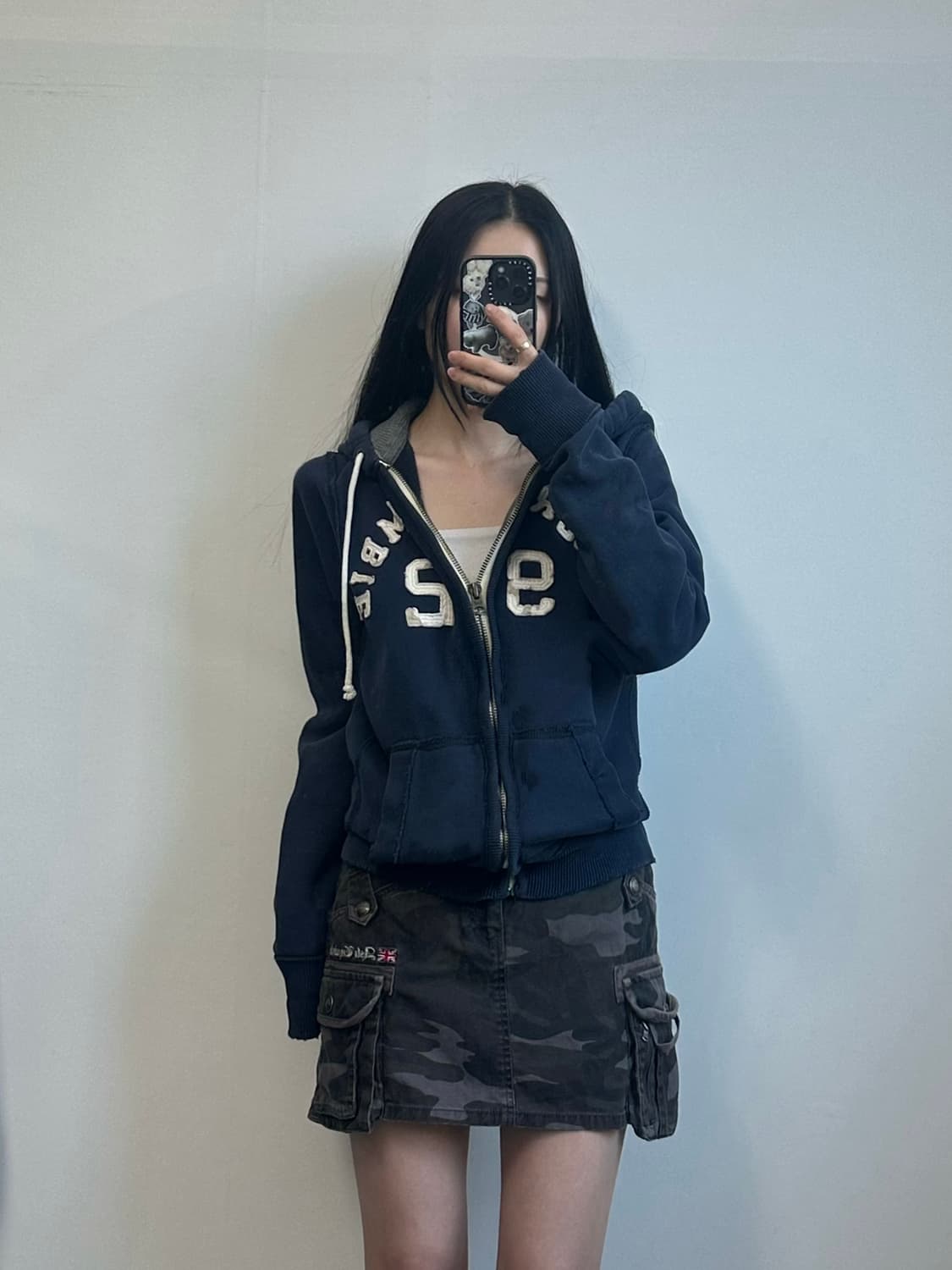 아베크롬비 y2k 와투케 네이비 후드집업 상품이미지1