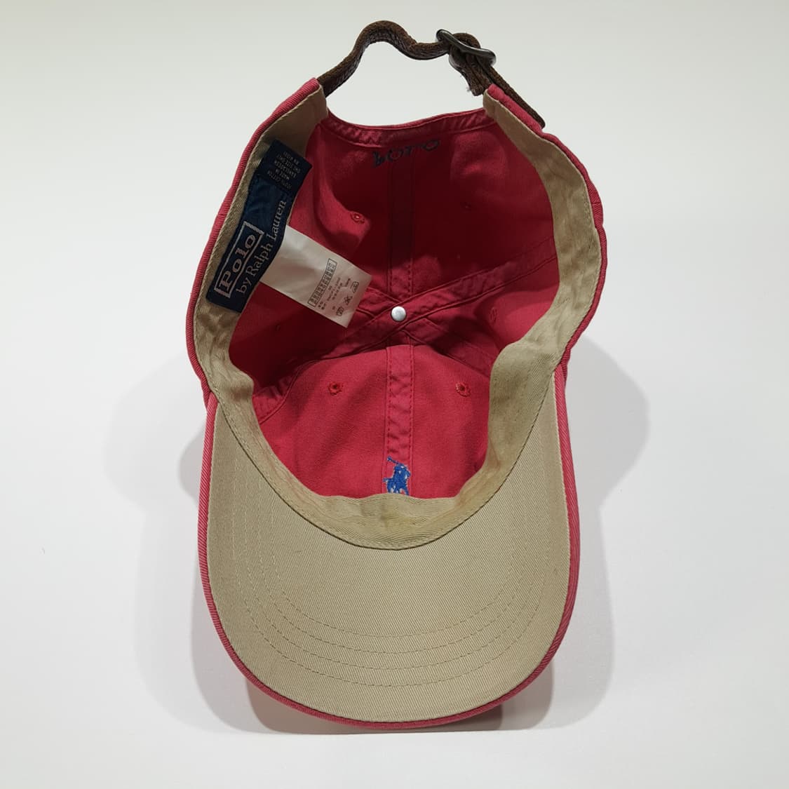 CL836 폴로 코튼 가죽스트랩 빈티지핑크 볼캡 모자 상품이미지7