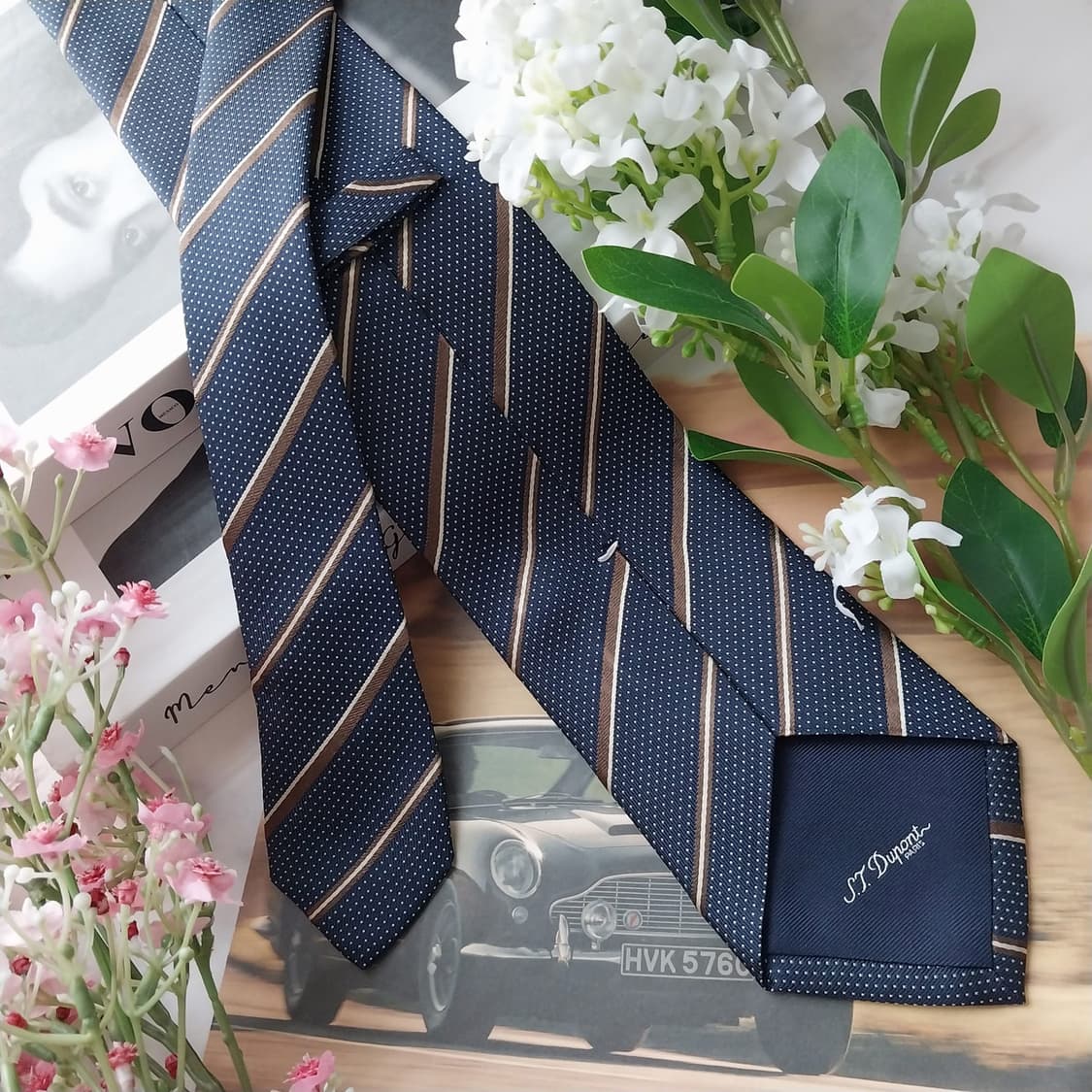 듀퐁 실크 네이비 스트라이프 넥타이 8.5cm A+등급 K1575
 상품이미지6