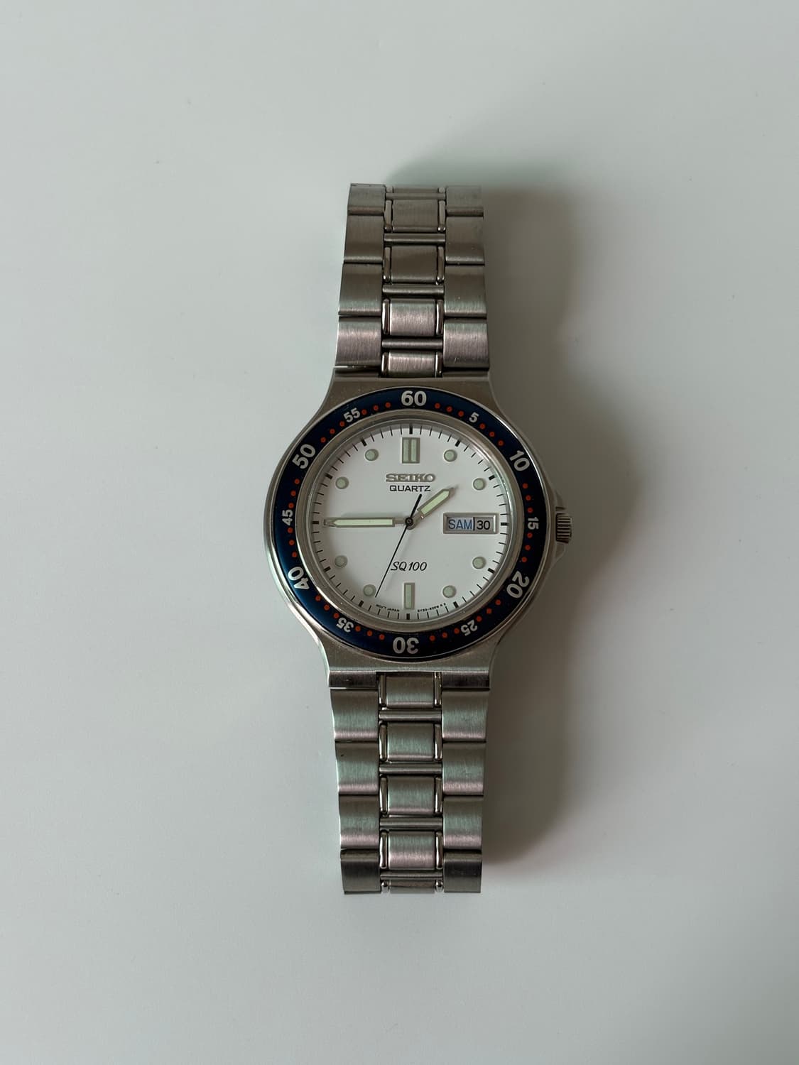 1980s SQ100 Navy Bezel Silver Quartz 상품이미지2