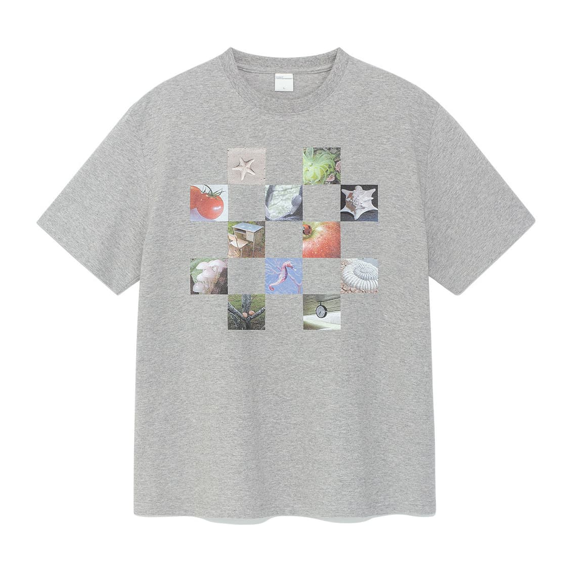 TCM checkboard T (melange grey) 상품이미지3