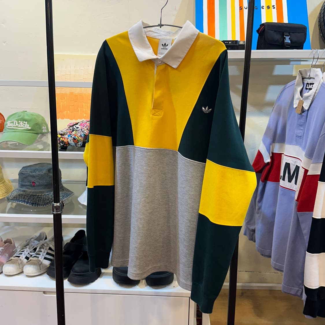 아디다스 럭비티 긴팔 티셔츠 컬러블록 4XL 상품이미지1