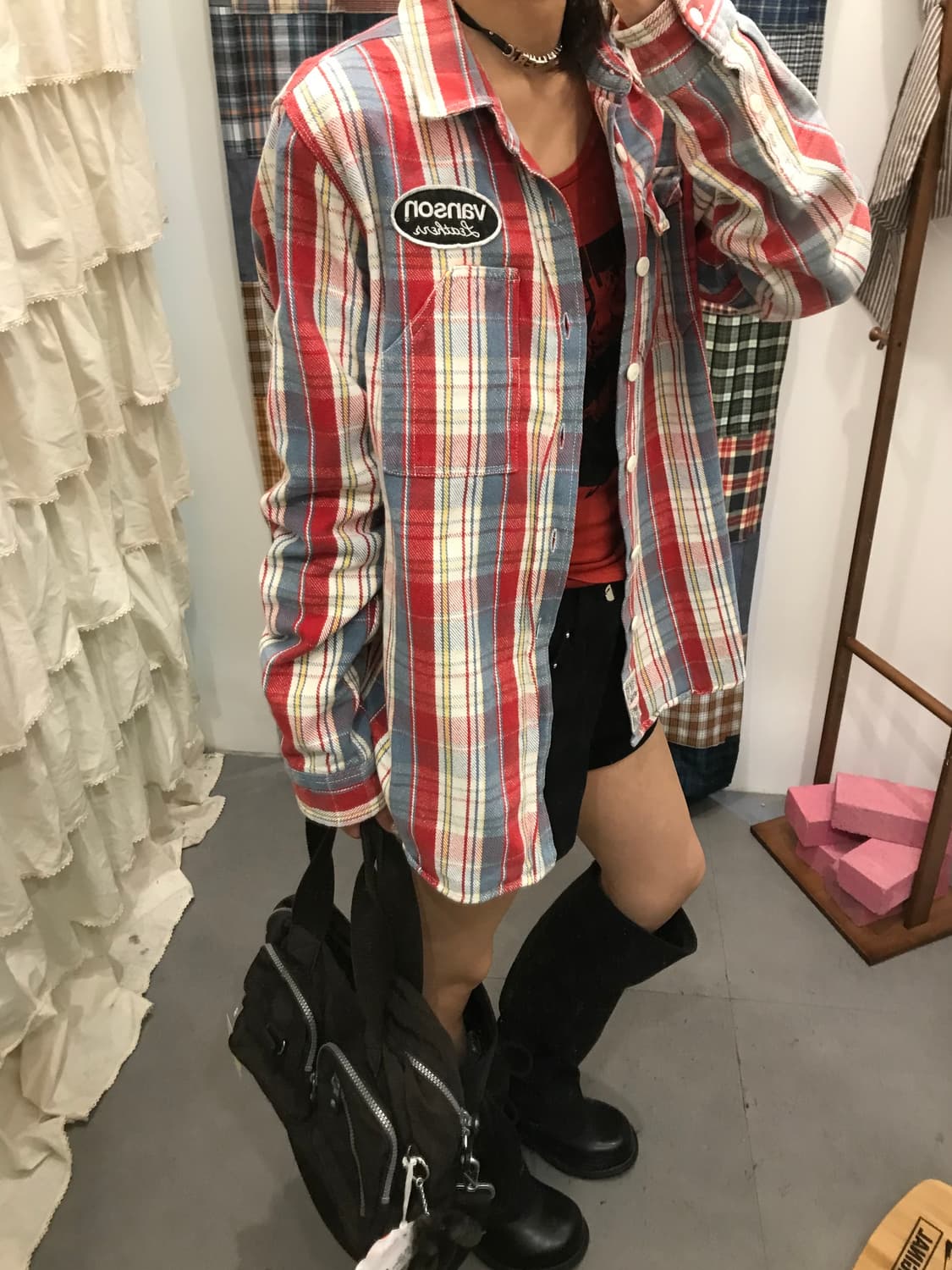밴슨 백로고 체크셔츠 상품이미지2