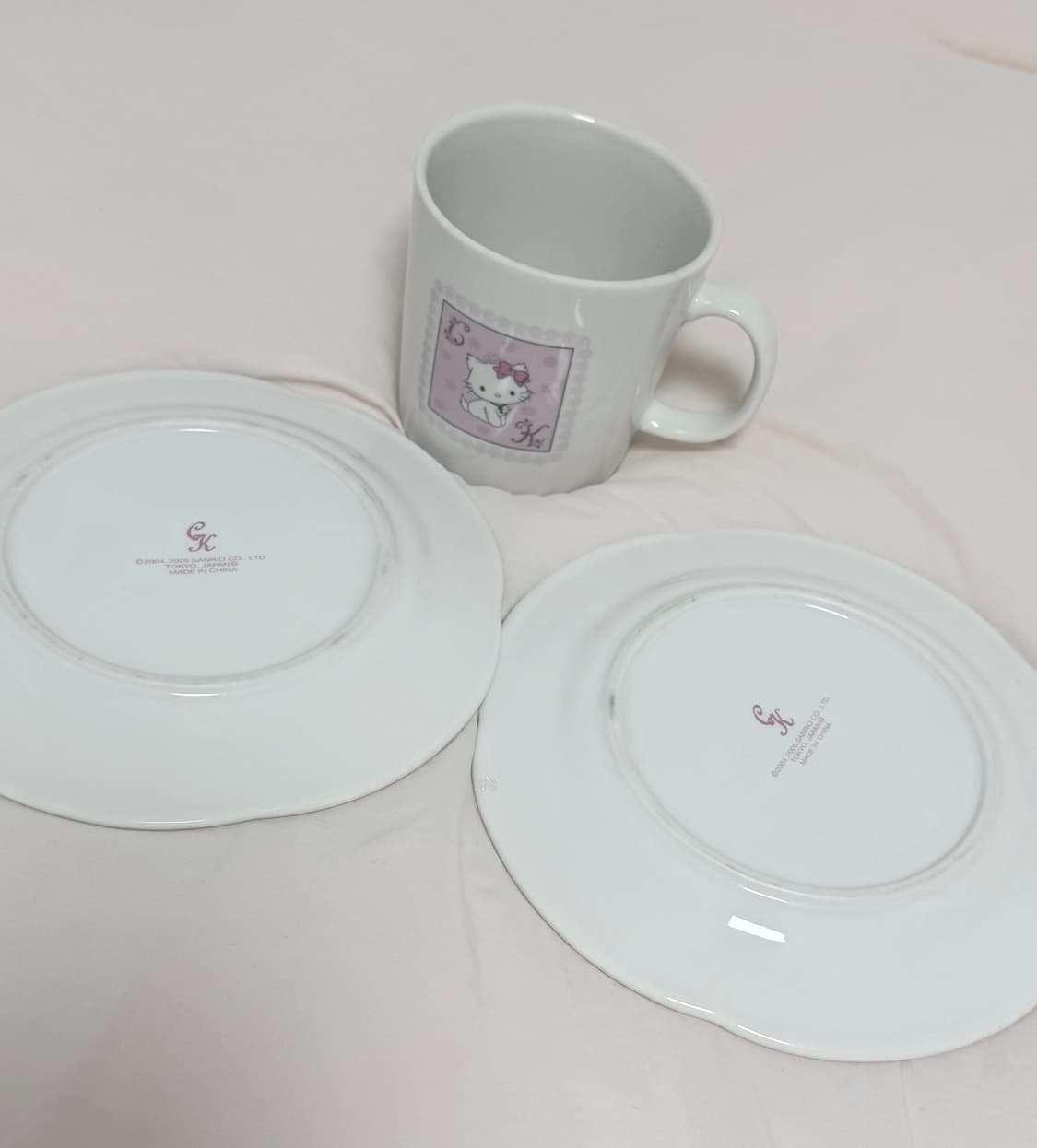 빈티지) 고전 챠미키티 접시 컵 세트 그릇 머그컵 산리오 상품이미지2