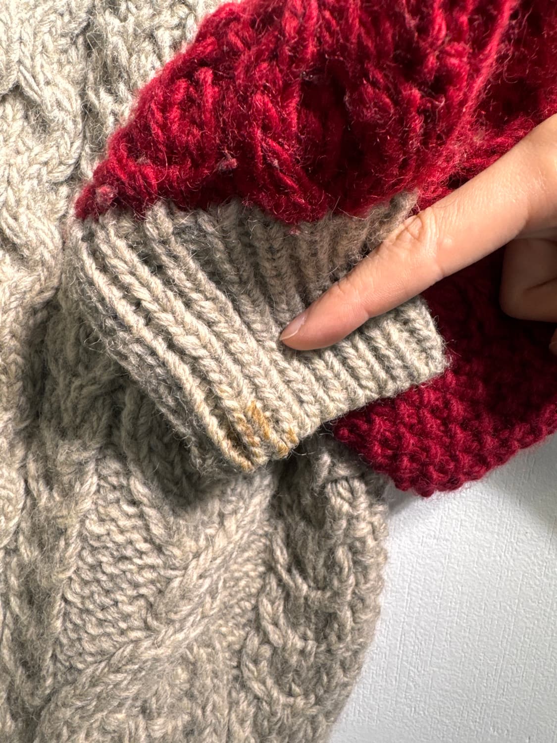 WEBB HANDKNIT 웹 헤비울 핸드니트 울100 가디건 M C506 상품이미지9