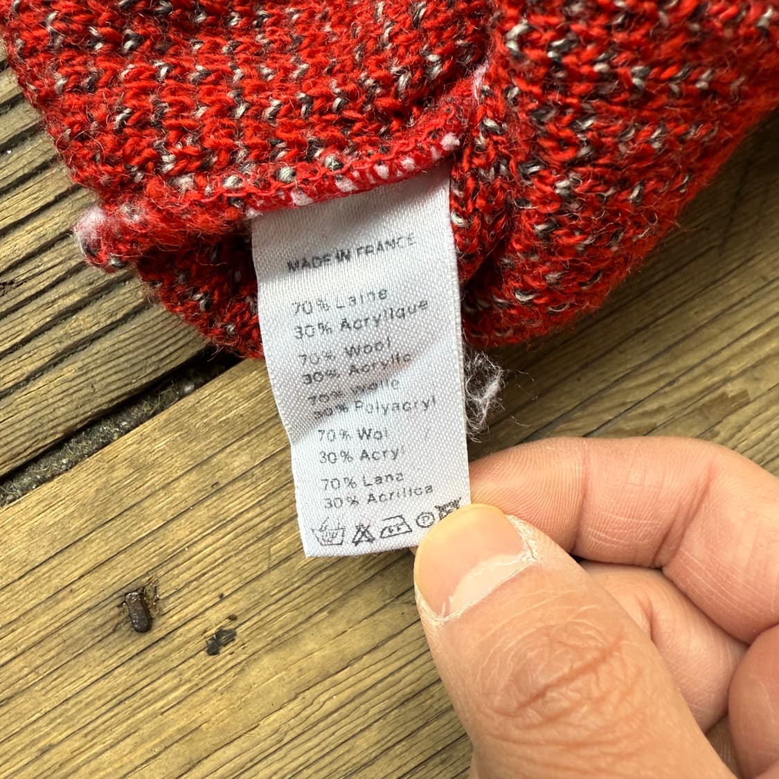 라코스테 곰돌이패턴 레드 니트 상품이미지4