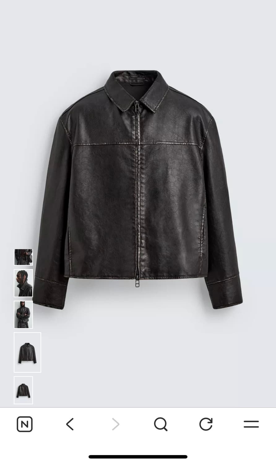 ZARA 가죽자켓 남성 XL 워싱 페이크 레더 자켓 상품이미지9