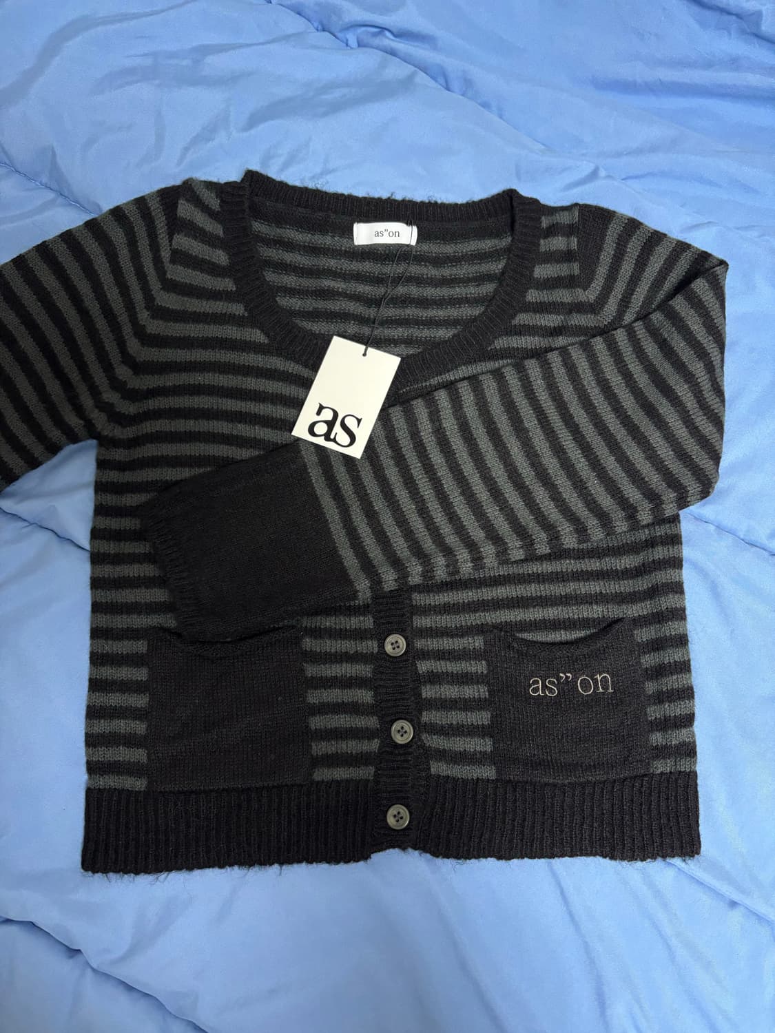 애즈온 스트라이프 가디건 새상품 (OS) 상품이미지4