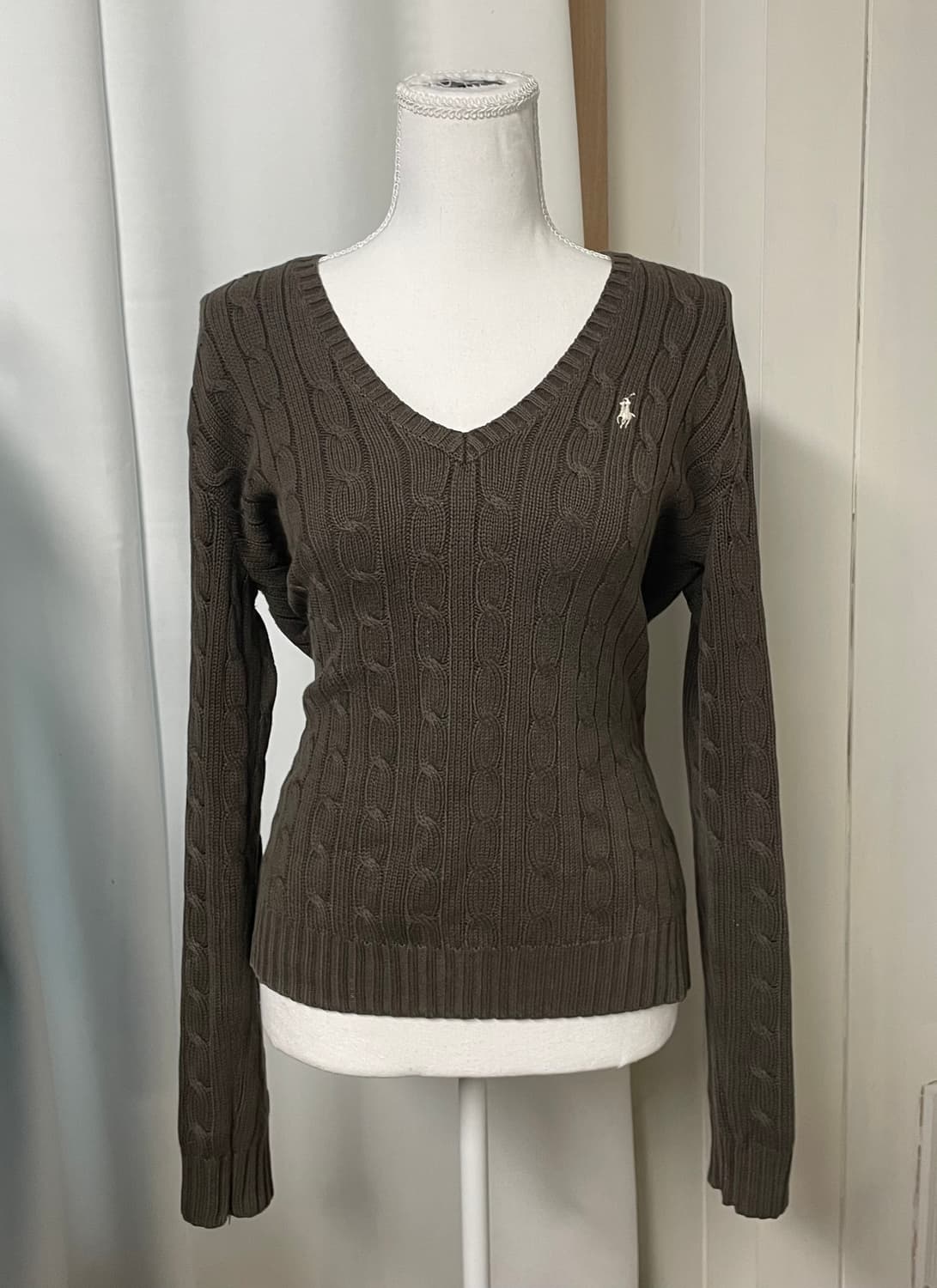 폴로 랄프로렌 초코 모카브라운 브이넥니트 상품이미지2