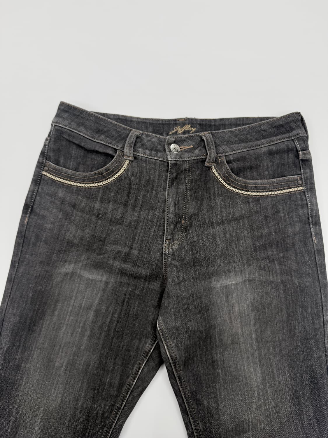 빈티지 블랙 레이스 데님 팬츠 상품이미지2