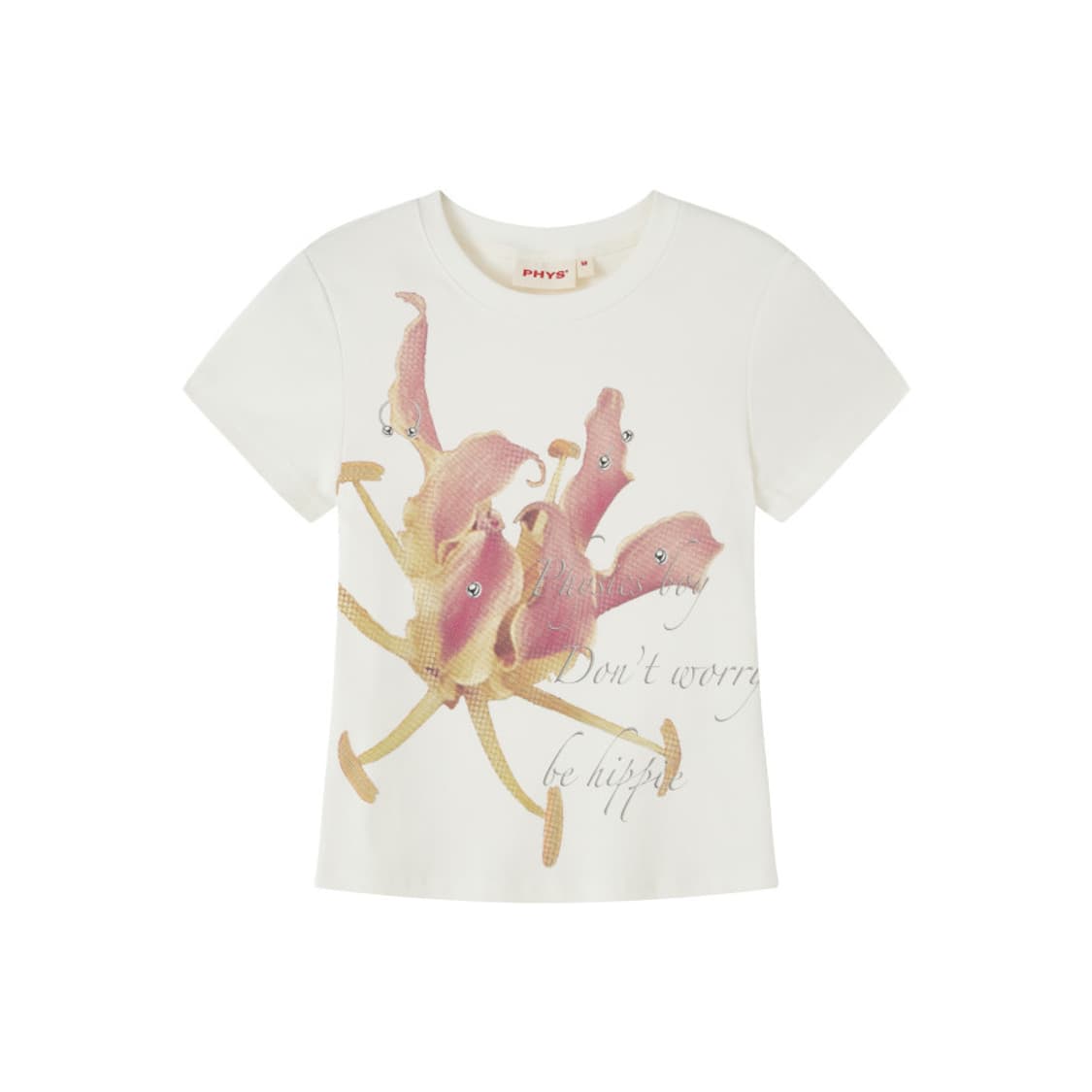 phys 펑크 플라워 프린트 반팔티 상품이미지3