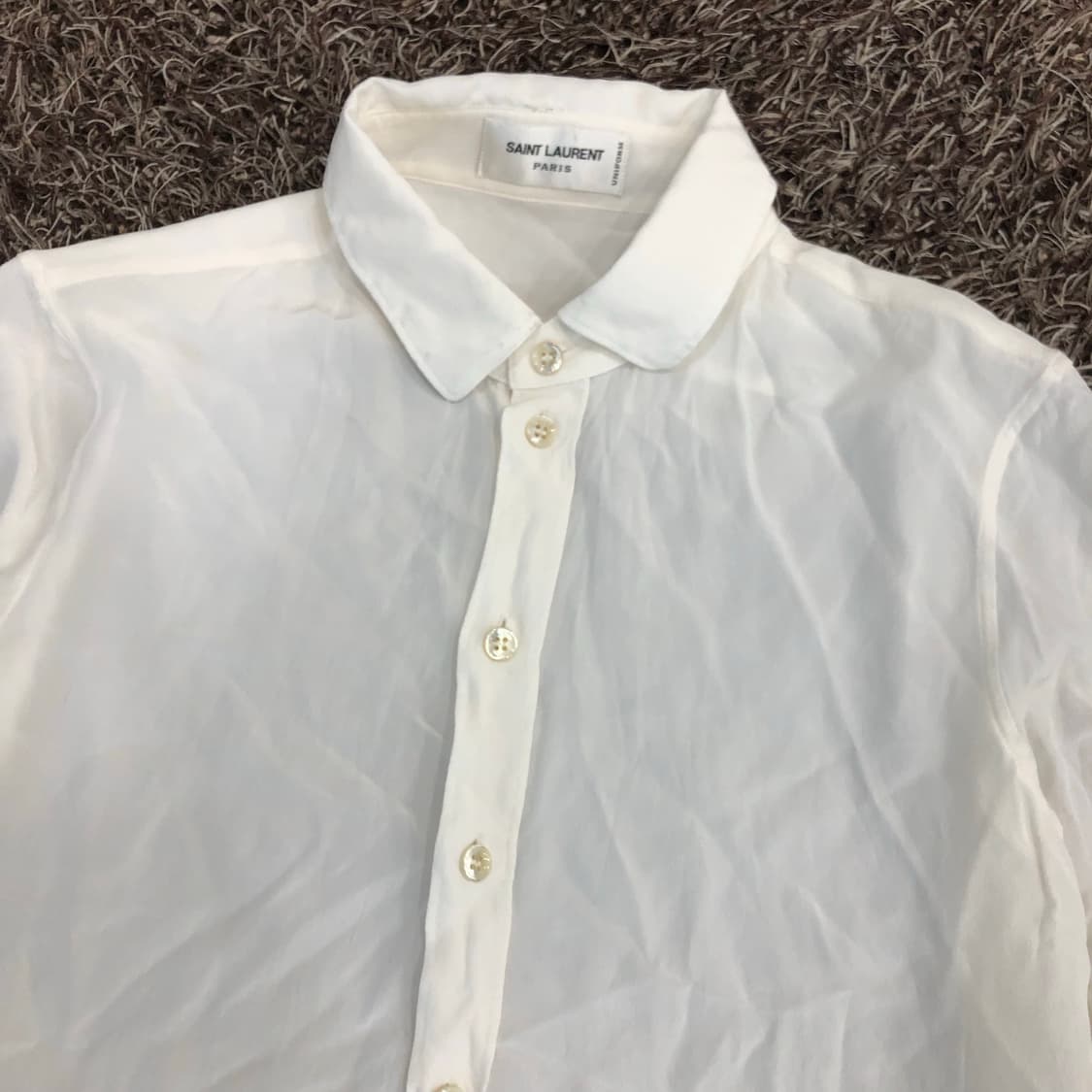 생로랑 유니폼 여성 실크 화이트 셔츠 상품이미지2