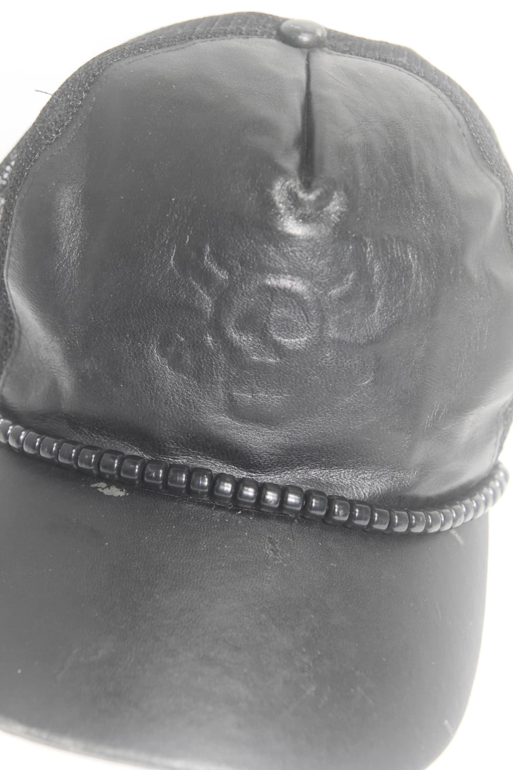 올드 스투시 아카이브 스컬 레더 매쉬 캡 상품이미지1