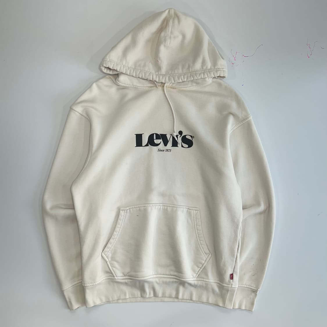 Levis 리바이스 블랙 로고 화이트 후드티 상품이미지3