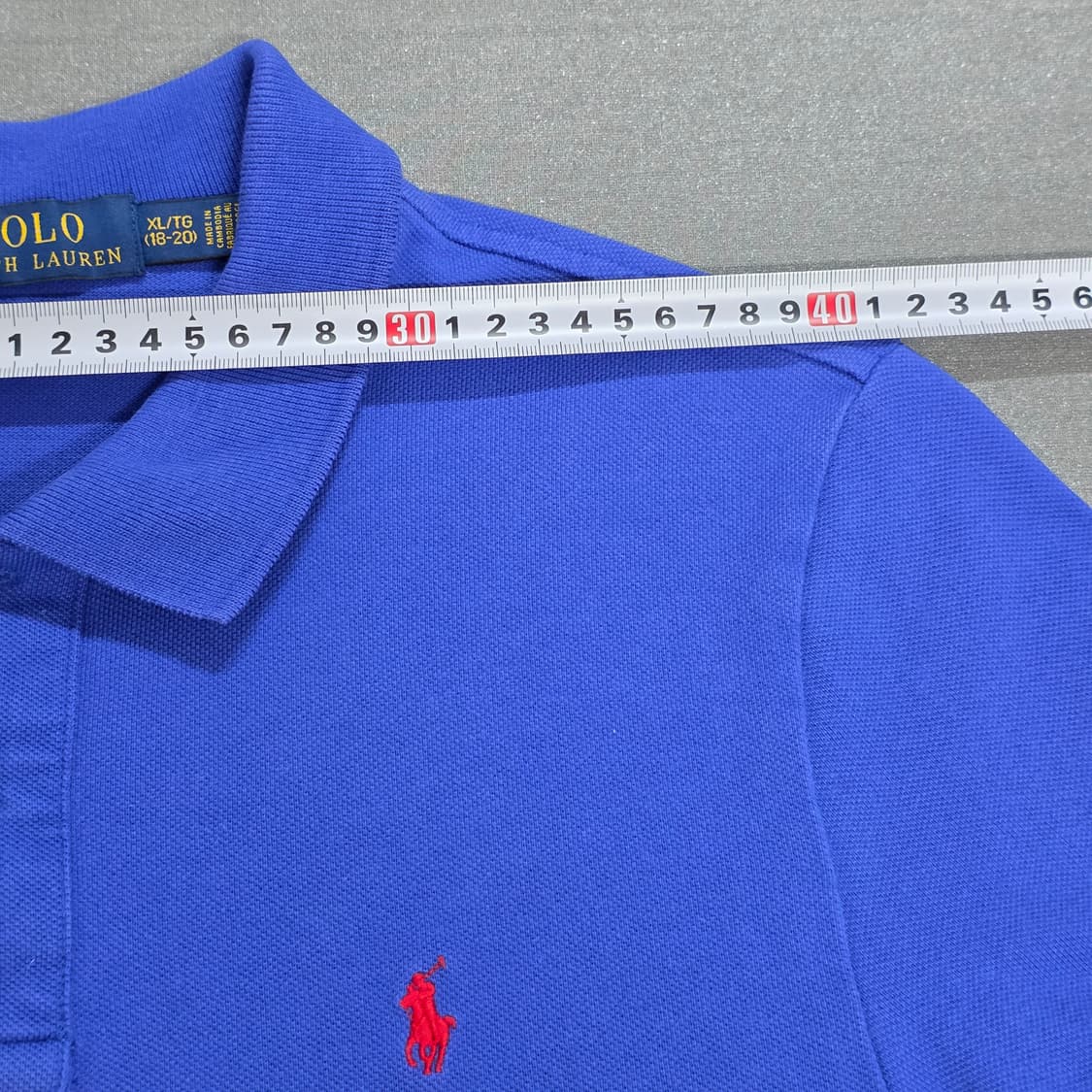XL 90-95) 랄프로렌 반팔 카라티 블루 상품이미지5