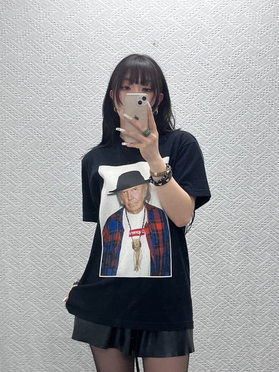 슈프림X닐영 올드스쿨 레트로 펑크 프린팅 반팔티 M C11000 상품이미지2