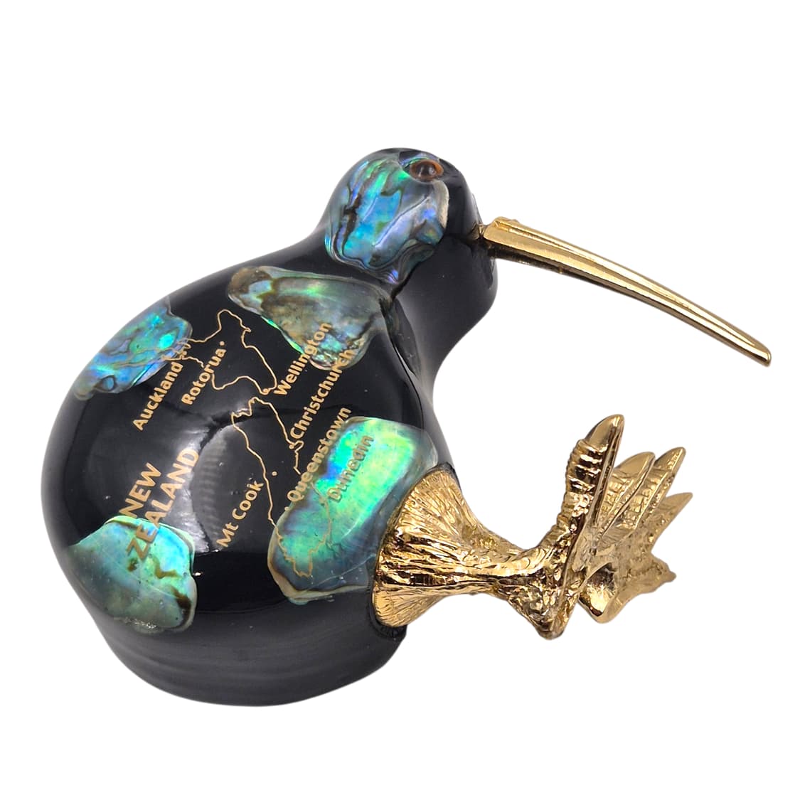 80s 뉴질랜드 파우아 자개 키위새 오브제 상품이미지2