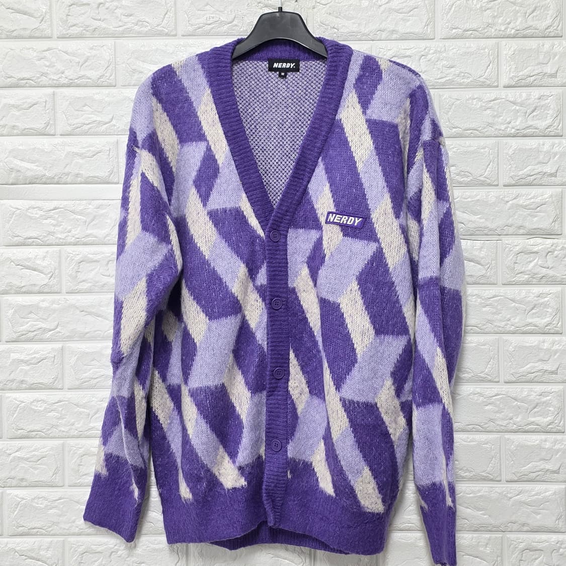 택포_ 21s 널디 패턴 가디건 퍼플 XL 상품이미지1