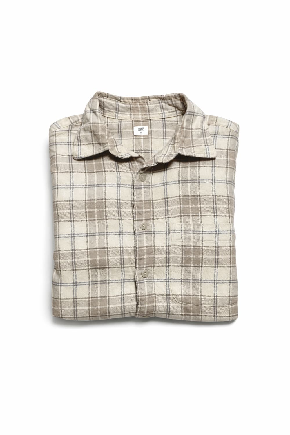 JPN 일본 빈티지 y2k 모리걸 유니클로 플란넬 베이지 체크 셔츠 M 상품이미지4