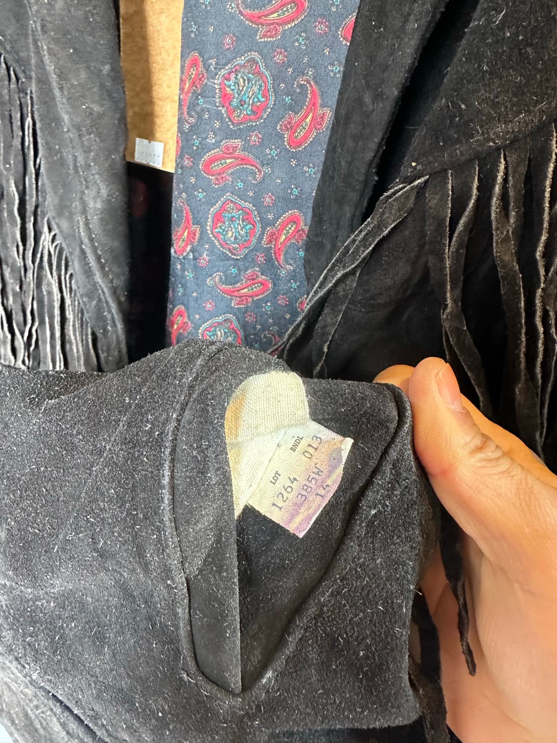 80-90s 쇼트 헤비 리얼 레더 스웨이드 프린지 자켓 상품이미지9