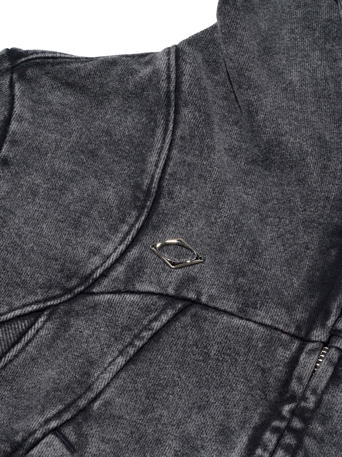 미스치프 컷오프후드 워시드차콜 후드집업 상품이미지4