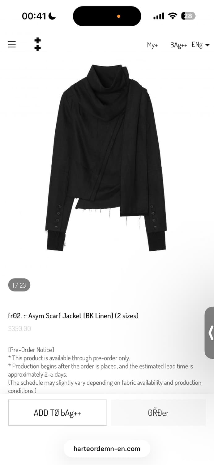 하르테올뎀 스카프 자켓 2 size 상품이미지2