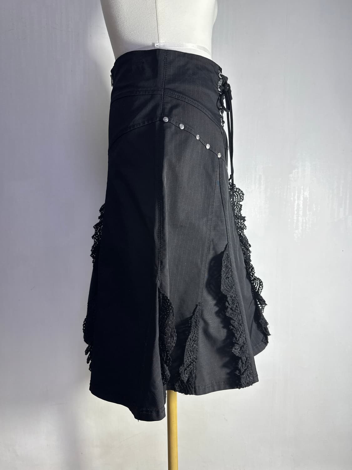 Ozz oneste 스터드 레이스 업 스커트 y2k 고딕 로리타 오즈온 상품이미지2