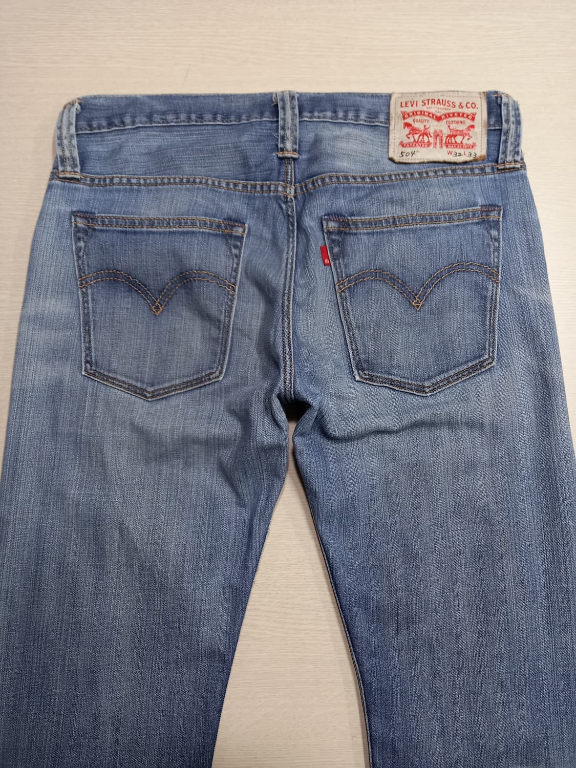 33 리바이스504 워싱 스판 일자진 연청 33-451 상품이미지4