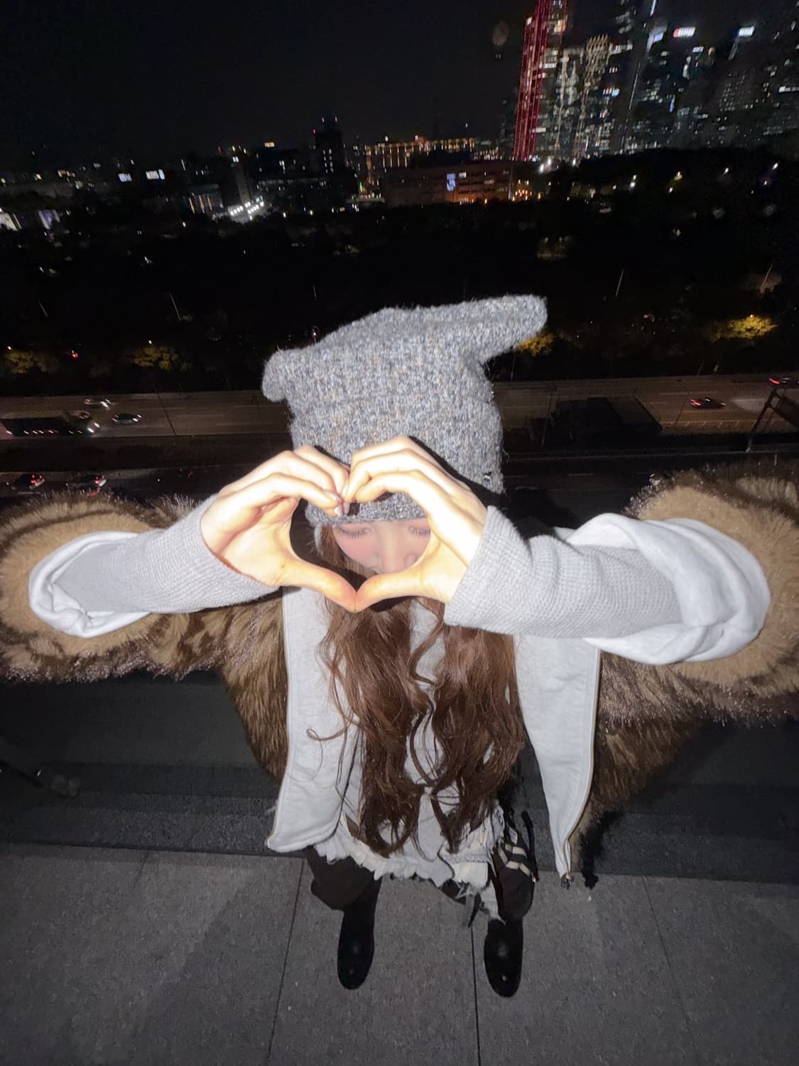 올데프 영서착용 코이세이오 캣 비니 퍼플 상품이미지2