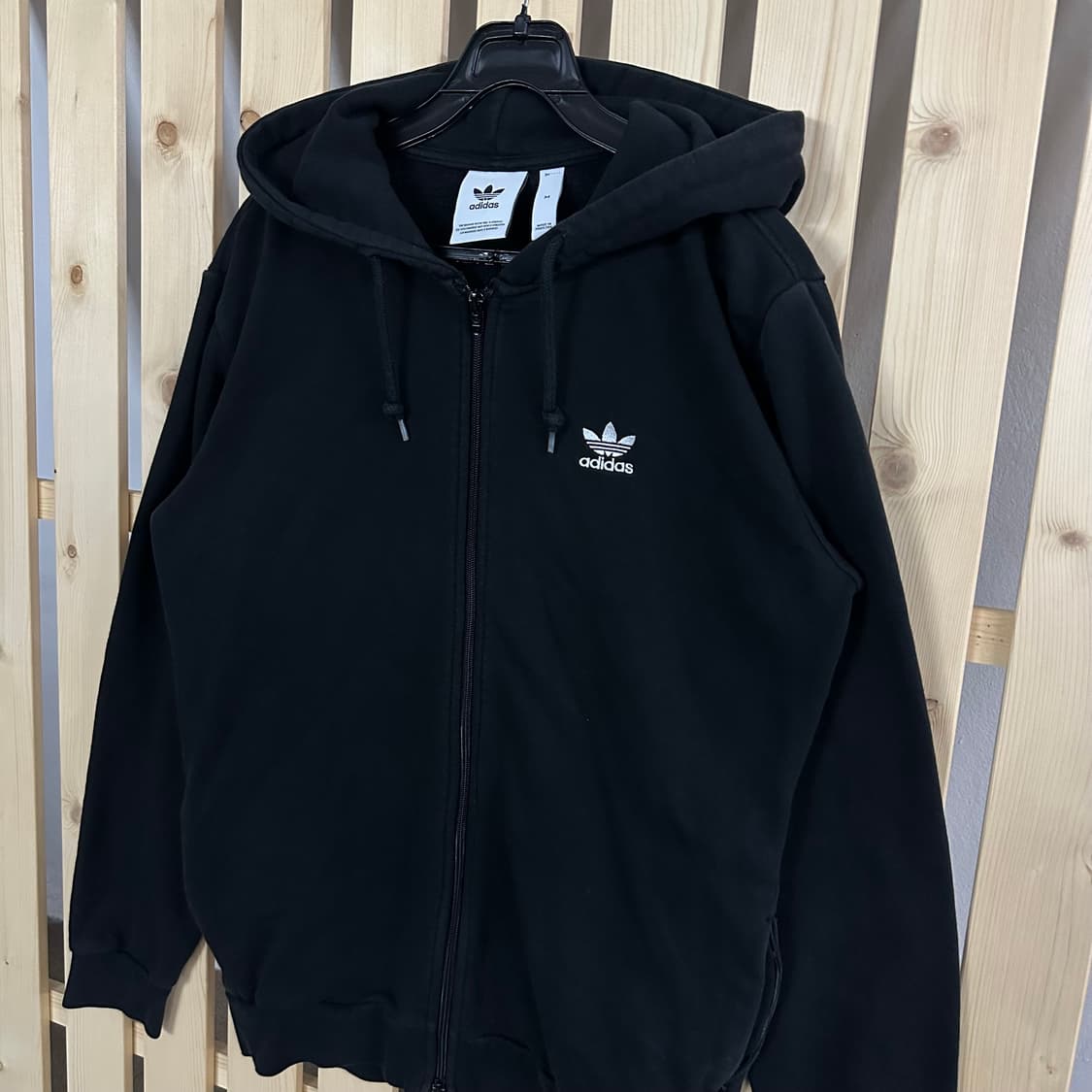 (M) 아디다스 블랙 빅로고 후드집업 상품이미지3