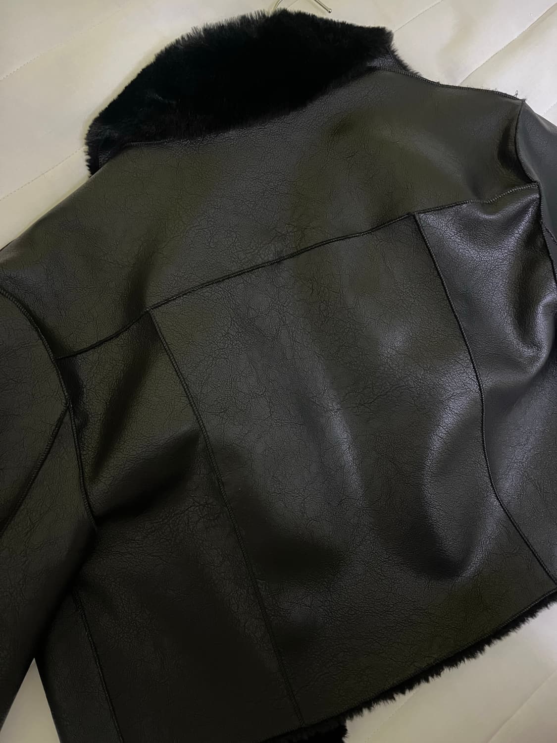 Notyourrose 낫유어로즈 숏 리버시블 레더 무스탕(s) 상품이미지6