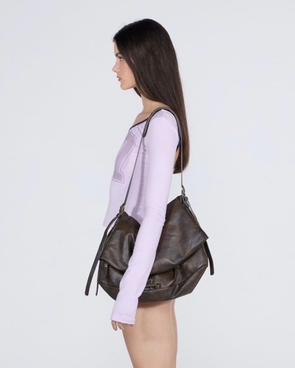 [스컬프터] Folded Slouchy Bag Deep Brown 상품이미지6