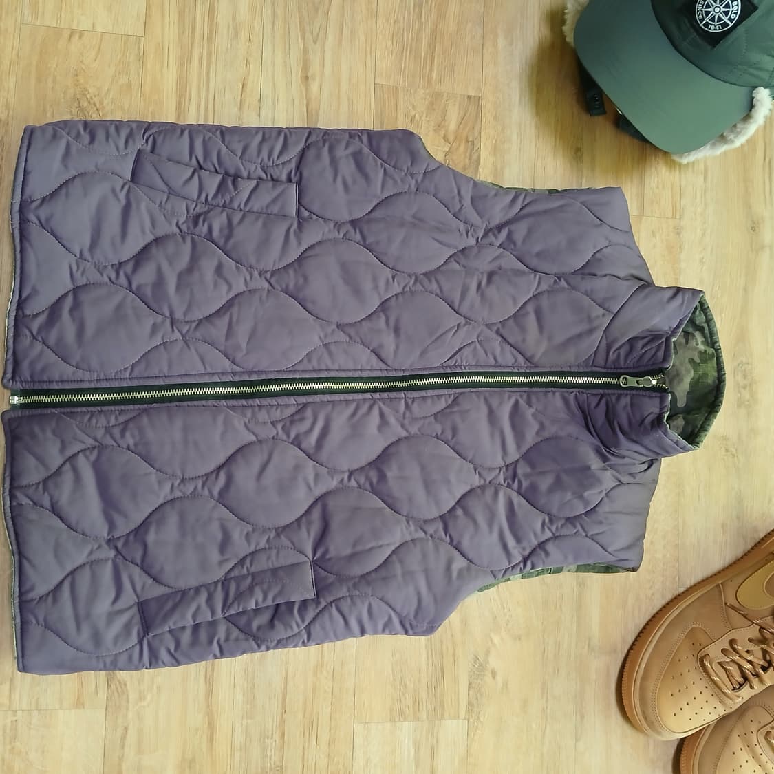 밀리터리 개구리 카모 패딩 조끼 양면 깔깔이 자켓 상품이미지5