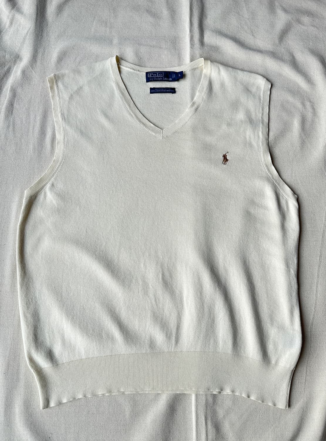 폴로 랄프로렌 피마코튼 니트 베스트 아이보리 L 상품이미지1