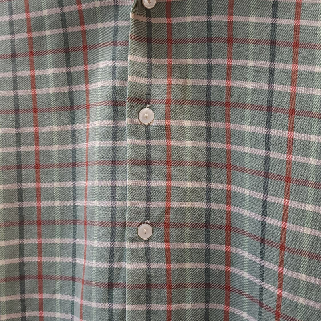 60s 프랑스 워크셔츠 가드너 빈티지 셔츠 그린 체크 롱 튜닉 셔츠 m 상품이미지5