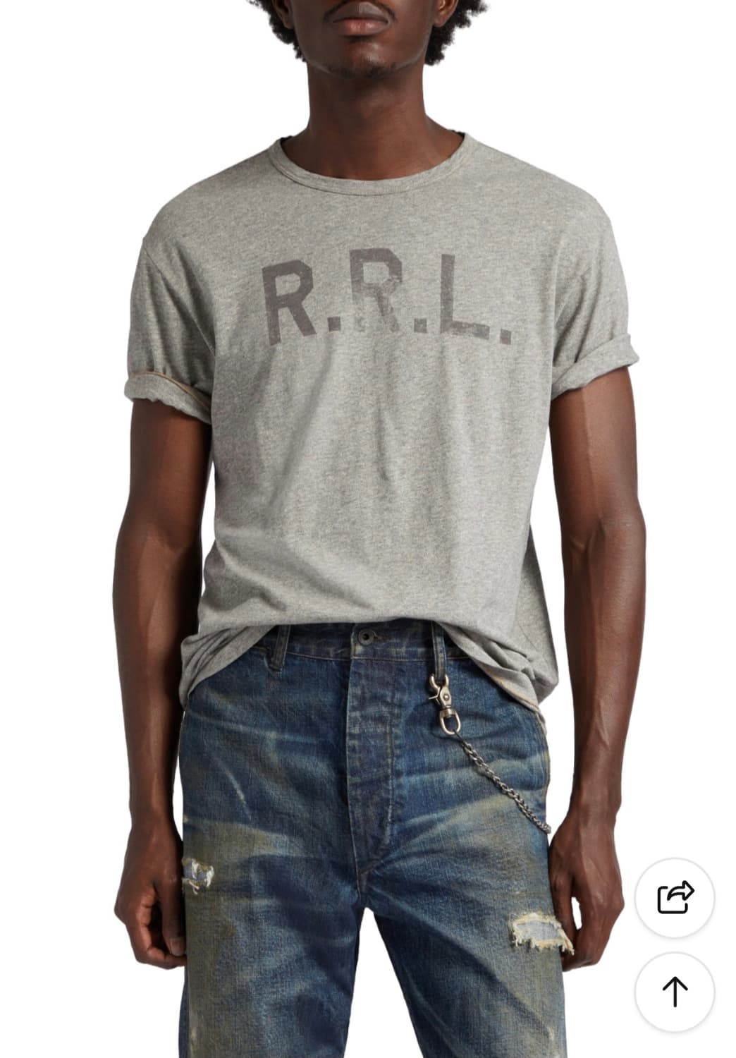 더블알엘 RRL 그라데이션 로고 티셔츠 상품이미지1