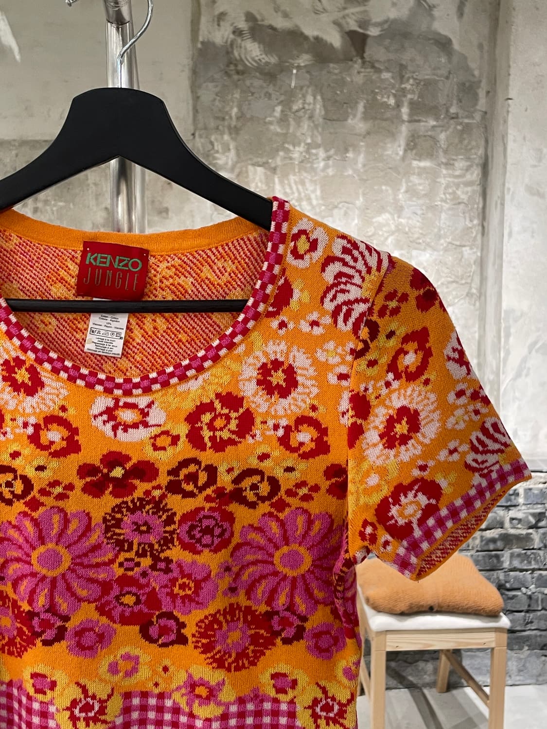 겐조 정글 믹스 U넥 크롭 니트 하프티 상품이미지3