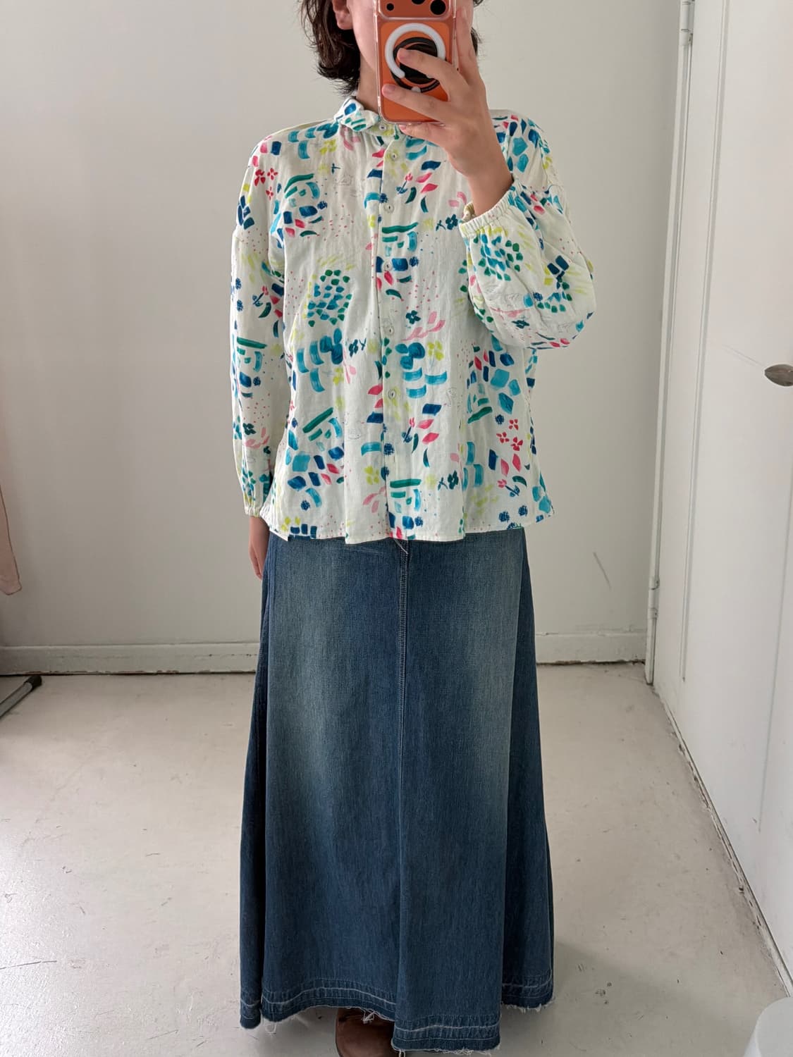 일본빈티지 모리 수채화 아방셔츠 상품이미지2