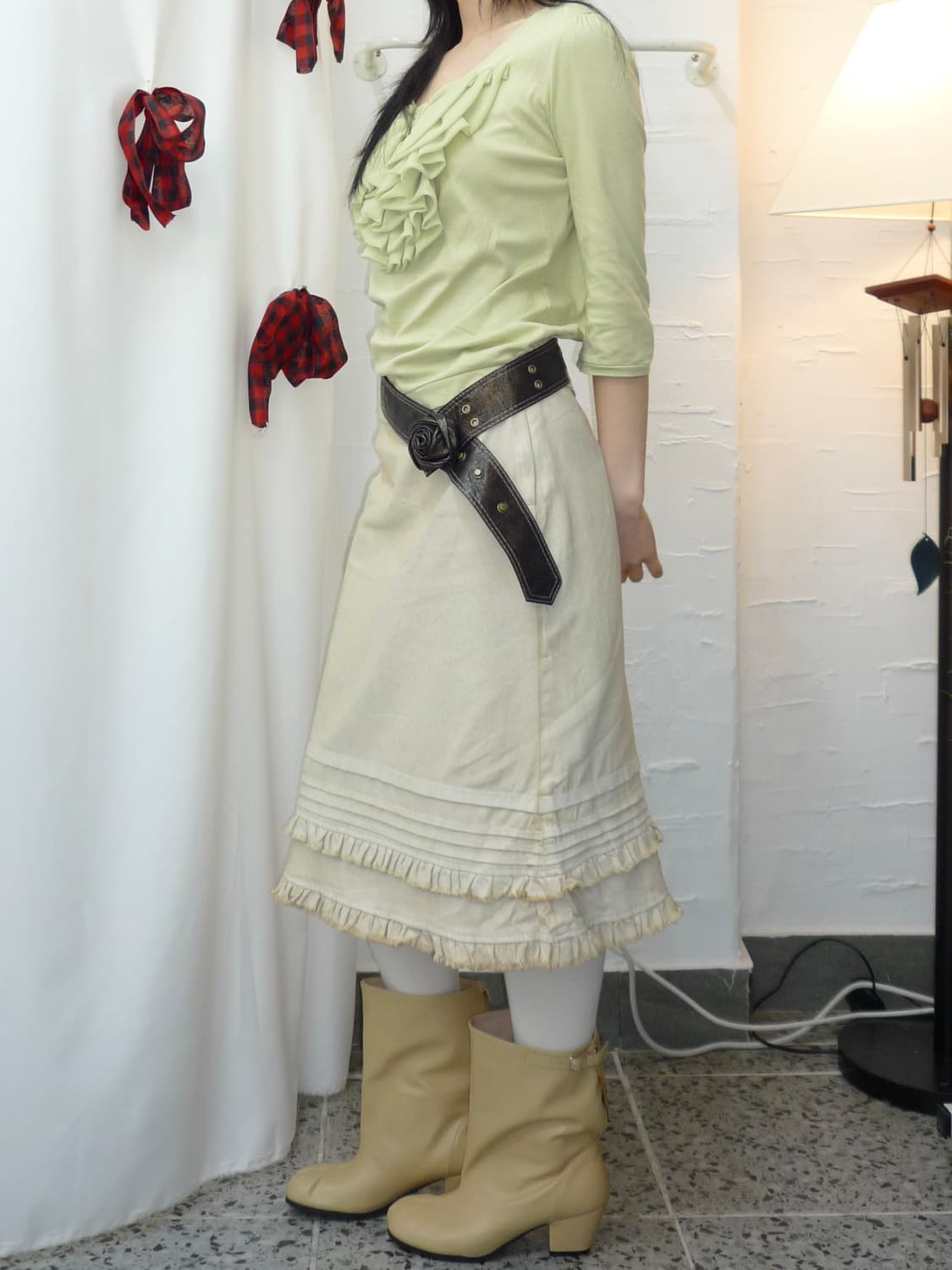 lace ribbon ruffle t-shirts 상품이미지3