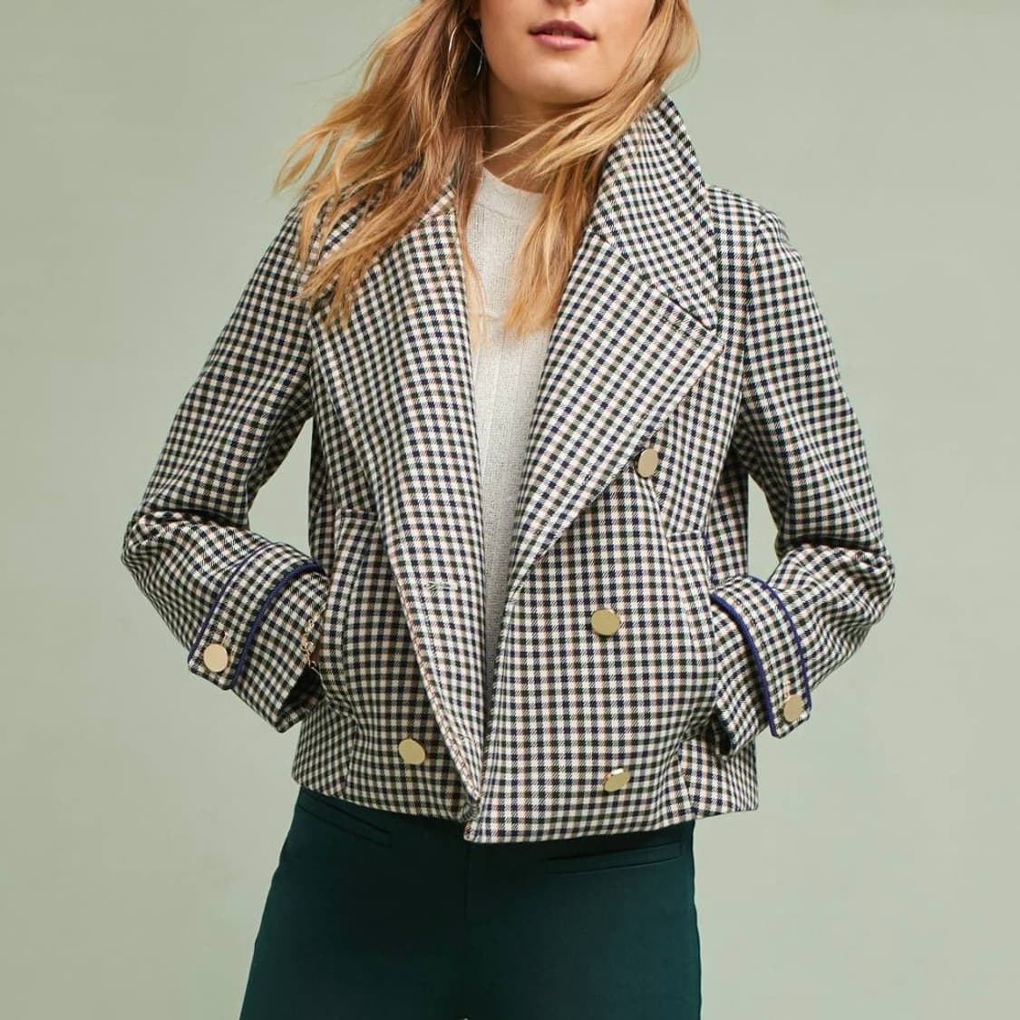 36 바움 운드 페르드가르텐 더블 브레스티드 체크 자켓 상품이미지1