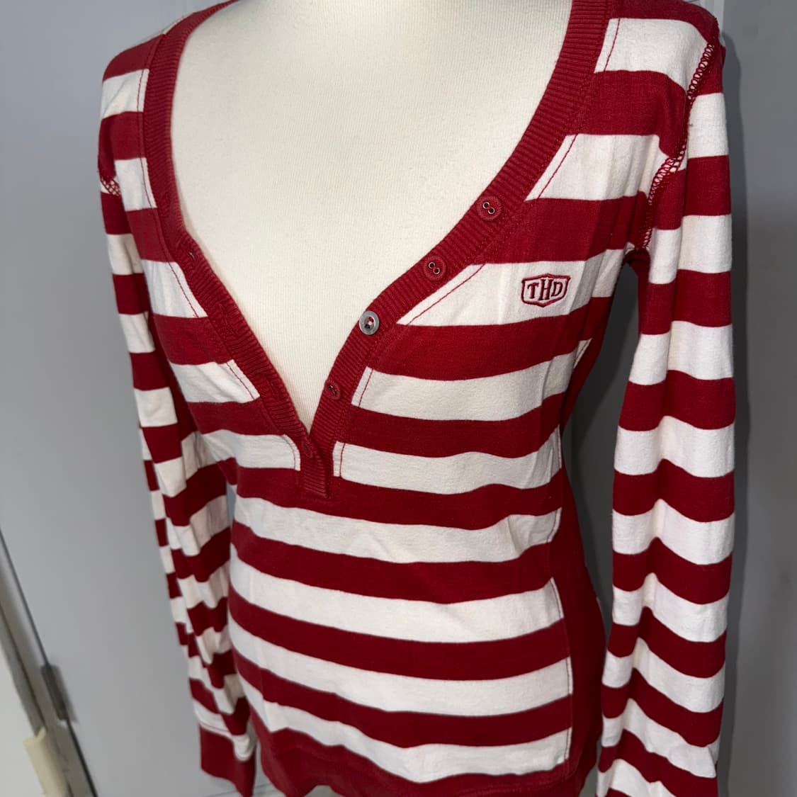 Y2K 핫걸 브이넥 타미 슬림티  상품이미지2