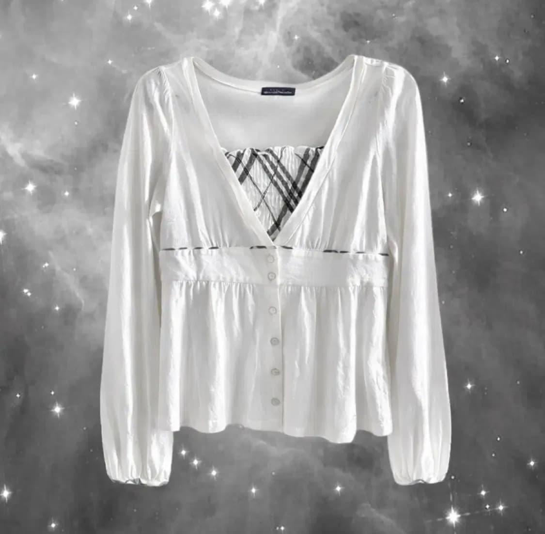 버버리 블루라벨 체크 롱 슬리브 / 히메갸루 로걀탑 stc 진리 빈티지 상품이미지1