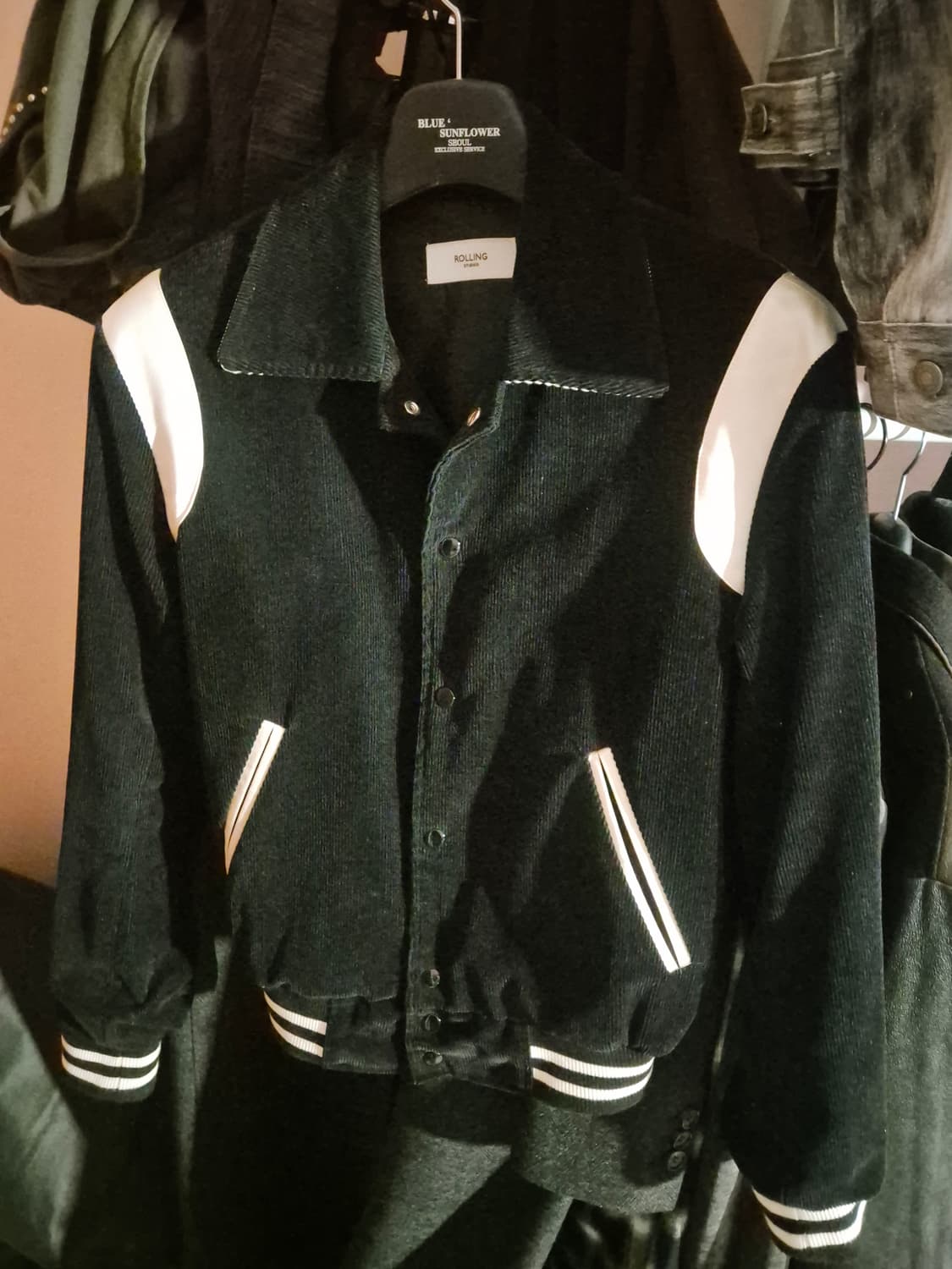 롤링스튜디오 코듀로이 바시티 자켓 블랙 S 상품이미지2